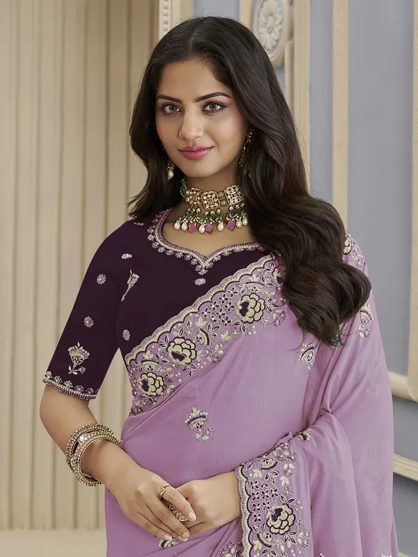Suha_Womens_Premium_Fashion_Ethnic_Purple_Color_Saree