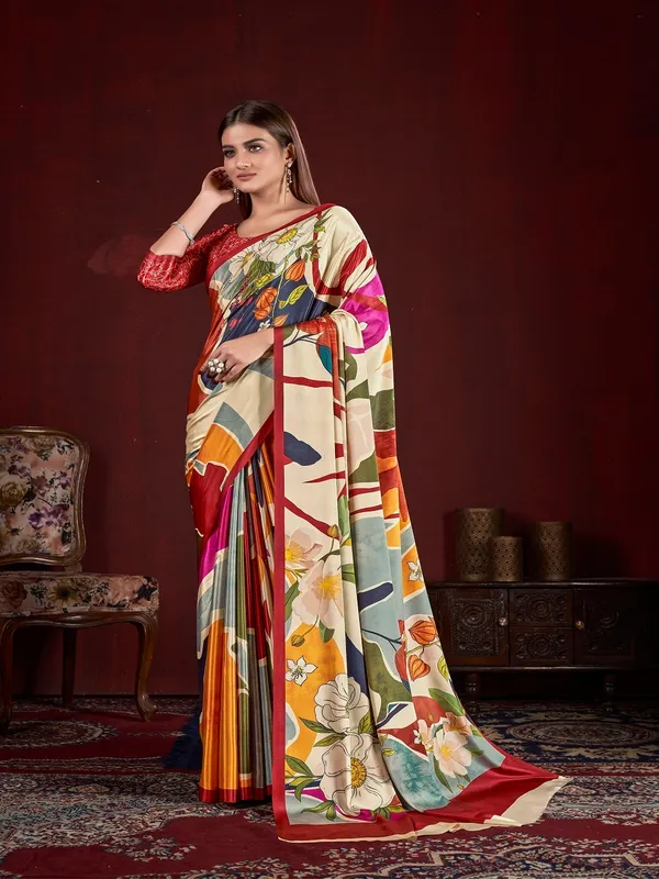 Suha_Womens_Fashion_Ethnic_Multicolor_Printed_Saree