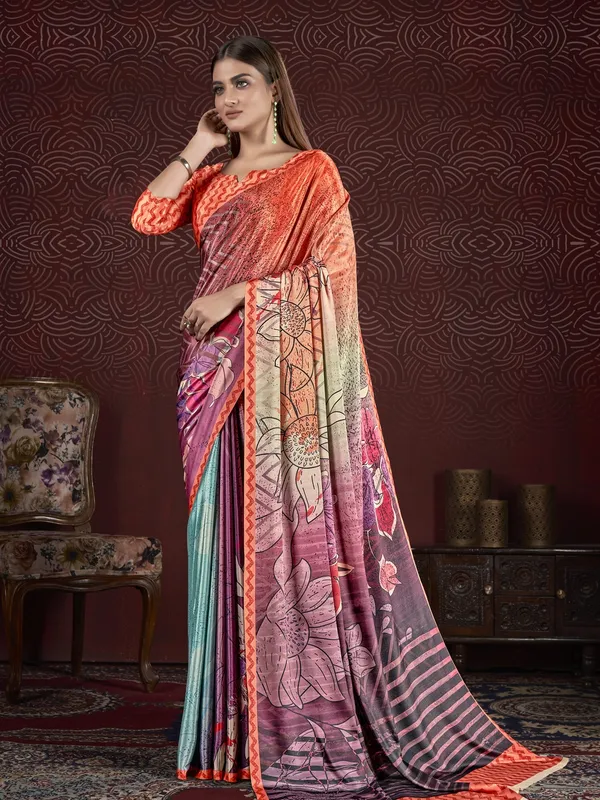 Suha_Womens_Fashion_Ethnic_Multicolor_Printed_Saree