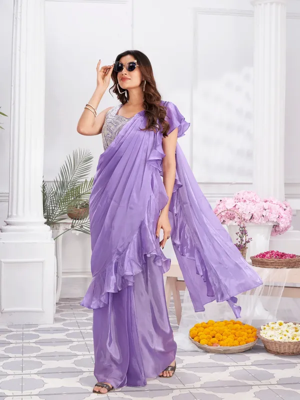 Suha_Womens_Fashion_Ethnic_Ready_to_Wear_Embroidered_Lavender_Color_Saree