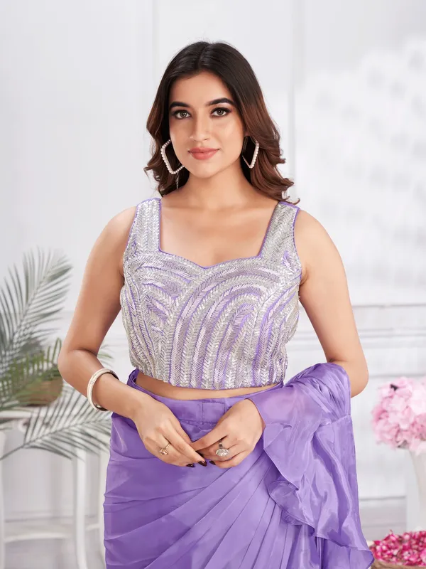 Suha_Womens_Fashion_Ethnic_Ready_to_Wear_Embroidered_Lavender_Color_Saree