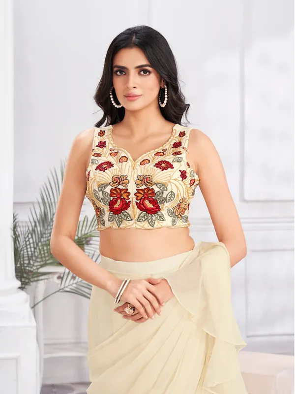 Suha_Womens_Fashion_Ethnic_Ready_to_Wear_Embroidered_Cream_Color_Saree