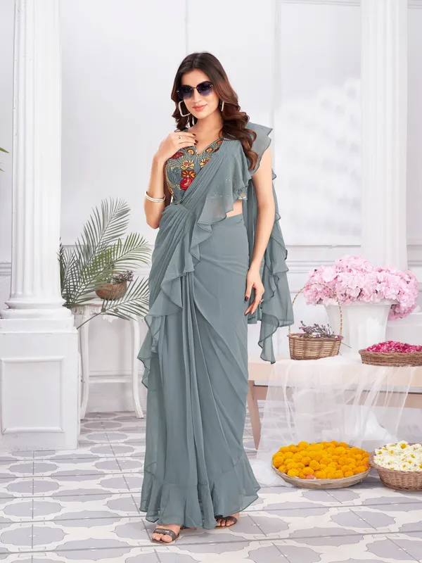Suha_Womens_Fashion_Ethnic_Ready_to_Wear_Embroidered_Grey_Color_Saree