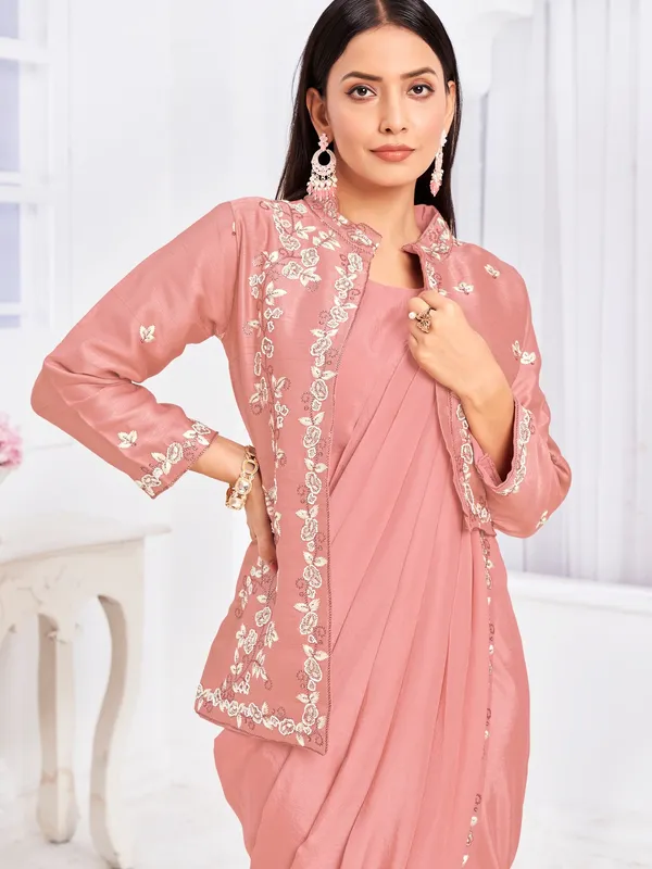 Suha_Womens_Fashion_Ethnic_Ready_to_Wear_Embroidered_Pink_Color_Saree