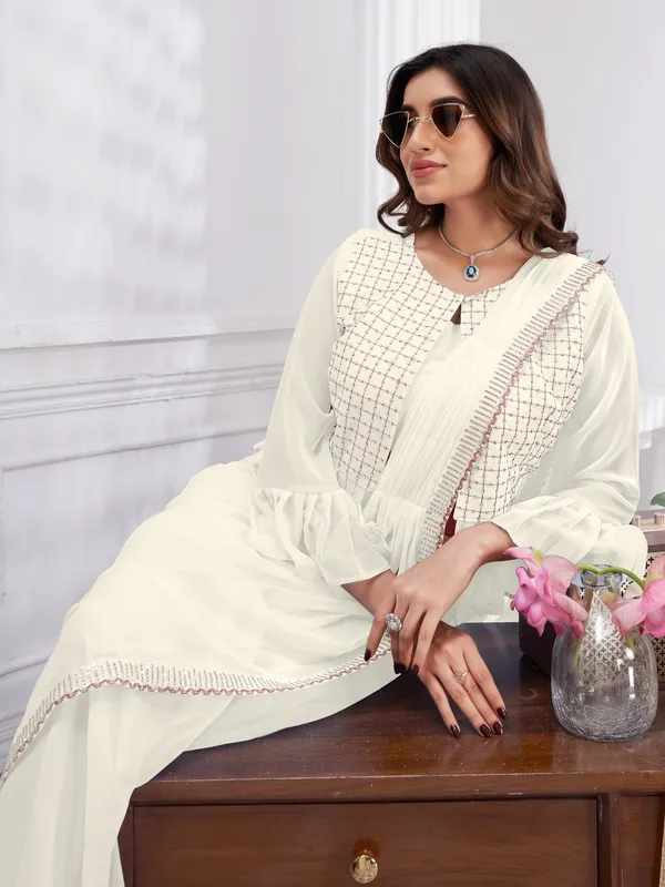 Suha_Womens_Fashion_Ethnic_Ready_to_Wear_Embroidered_Cream_Color_Saree
