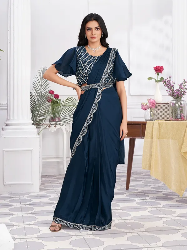 Suha_Womens_Fashion_Ethnic_Ready_to_Wear_Embroidered_Blue_Color_Saree