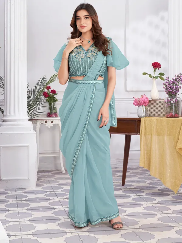 Suha_Womens_Fashion_Ethnic_Ready_to_Wear_Embroidered_Blue_Color_Saree