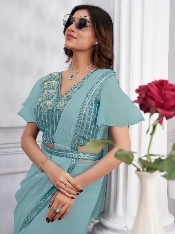 Suha_Womens_Fashion_Ethnic_Ready_to_Wear_Embroidered_Blue_Color_Saree