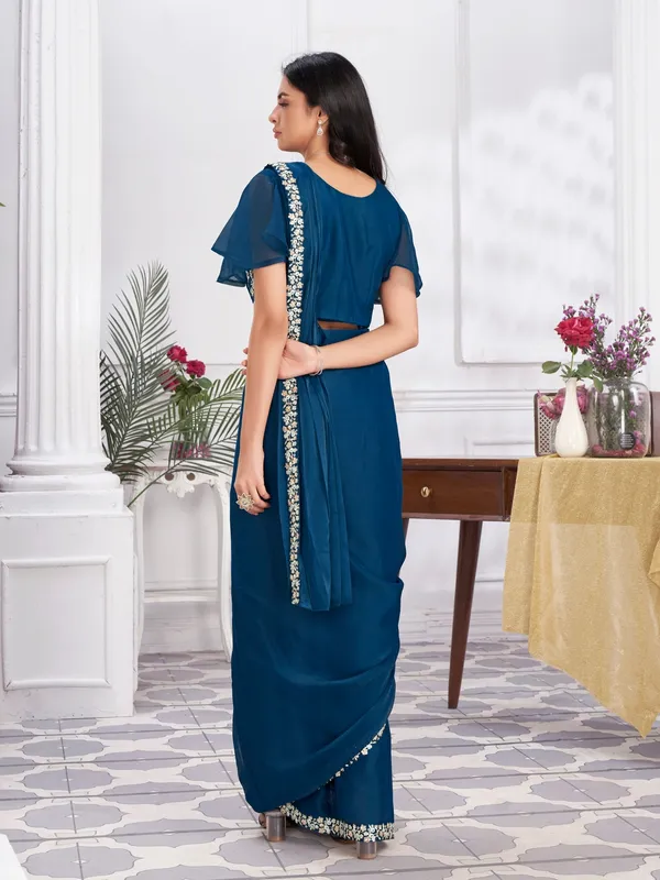 Suha_Womens_Fashion_Ethnic_Ready_to_Wear_Embroidered_Blue_Color_Saree