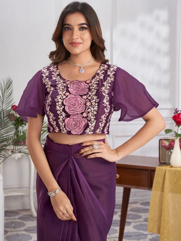 Suha_Womens_Fashion_Ethnic_Ready_to_Wear_Embroidered_Purple_Color_Saree