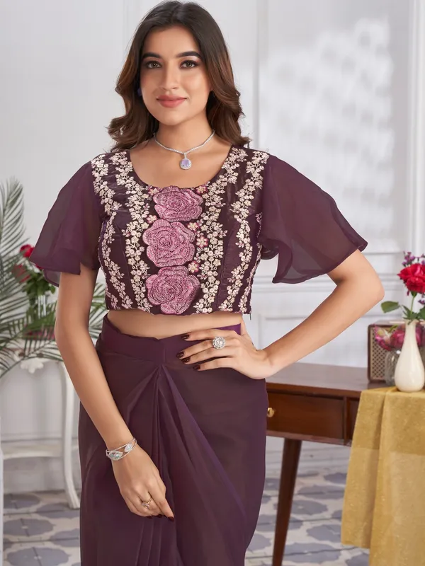 Suha_Womens_Fashion_Ethnic_Ready_to_Wear_Embroidered_Maroon_Color_Saree