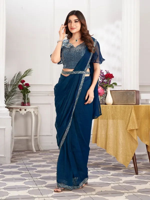 Suha_Womens_Fashion_Ethnic_Ready_to_Wear_Embroidered_Blue_Color_Saree