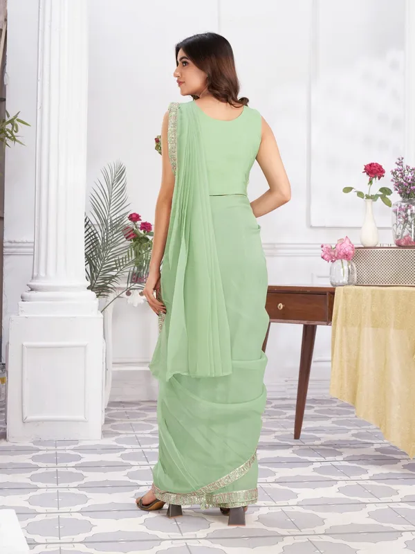 Suha_Womens_Fashion_Ethnic_Ready_to_Wear_Embroidered_Green_Color_Saree
