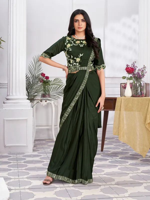 Suha_Womens_Fashion_Ethnic_Ready_to_Wear_Embroidered_Olive_Color_Saree