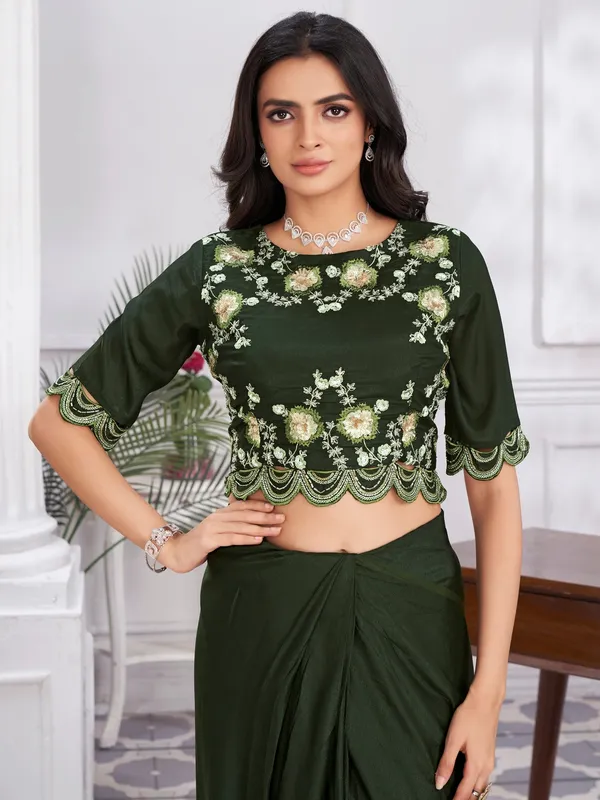 Suha_Womens_Fashion_Ethnic_Ready_to_Wear_Embroidered_Olive_Color_Saree