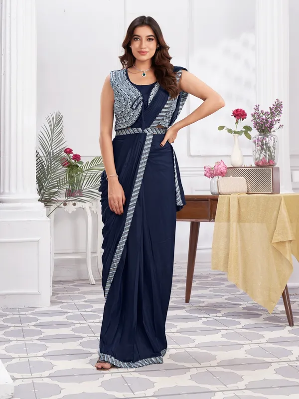 Suha_Womens_Fashion_Ethnic_Ready_to_Wear_Embroidered_Blue_Color_Saree