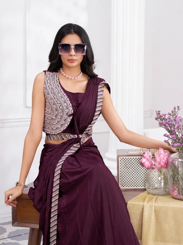Suha_Womens_Fashion_Ethnic_Ready_to_Wear_Embroidered_Maroon_Color_Saree