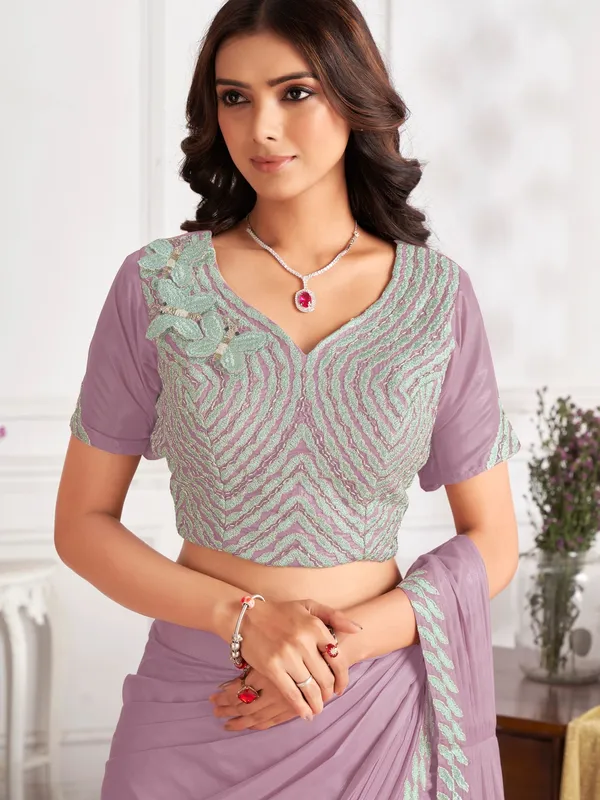 Suha_Womens_Fashion_Ethnic_Ready_to_Wear_Embroidered_Mauve_Color_Saree