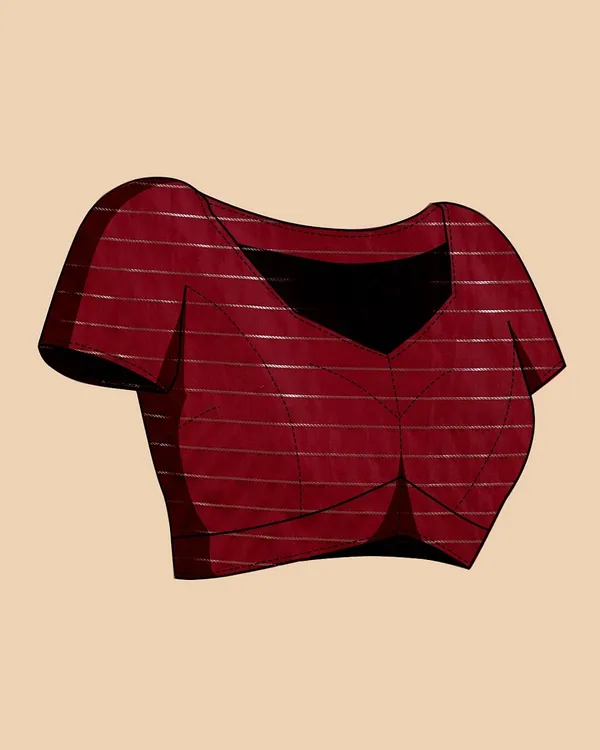 Maroon_Cotton_Silk_Woven_Kanjivaram_Saree_With_Unstitched_Blouse_For_Women