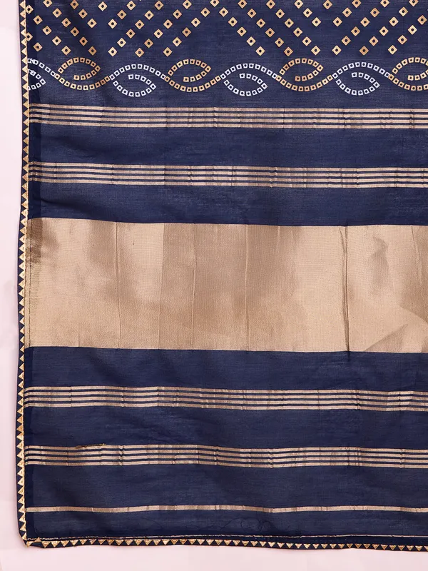 Dark_Blue_Cotton_Silk_Printed_Kota_Doria_Saree_With_Unstitched_Blouse_For_Women