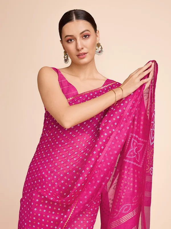 Pink_Cotton_Silk_Printed_Kota_Doria_Saree_With_Unstitched_Blouse_For_Women