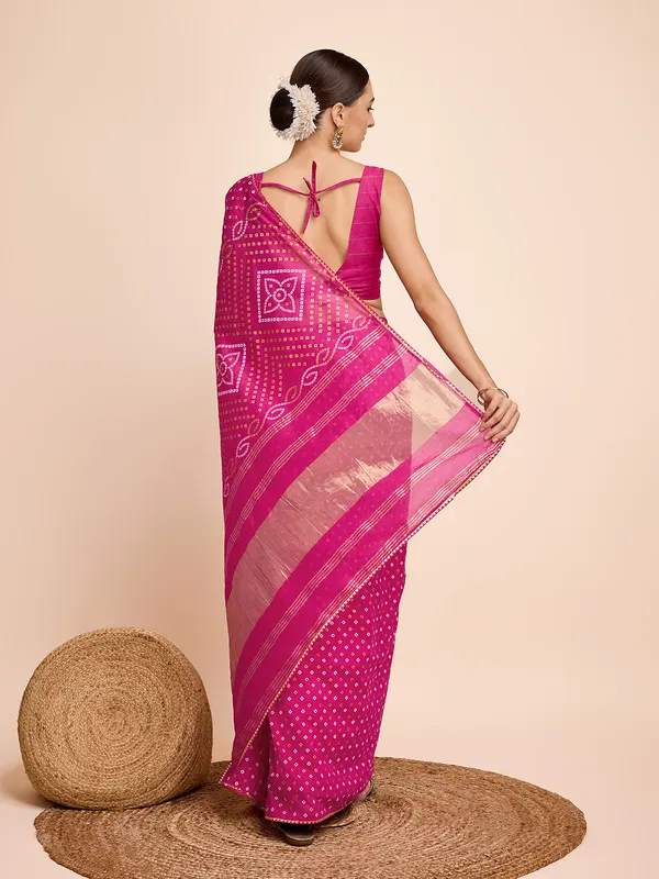 Pink_Cotton_Silk_Printed_Kota_Doria_Saree_With_Unstitched_Blouse_For_Women