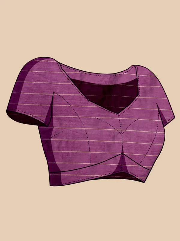 Purple_Cotton_Silk_Printed_Bandhani_Saree_With_Unstitched_Blouse_For_Women