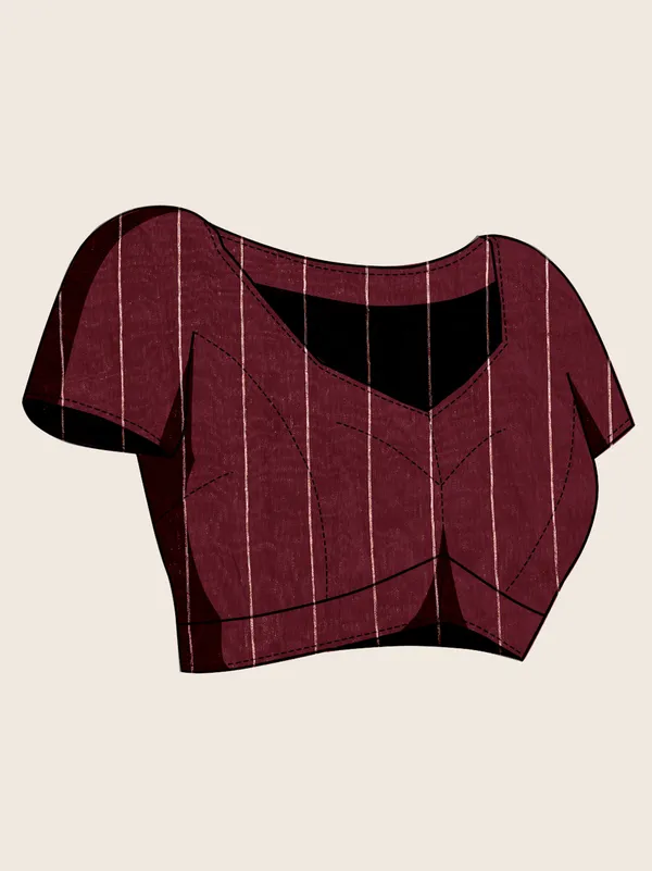 Maroon_Cotton_Silk_Printed_Bandhani_Saree_With_Unstitched_Blouse_For_Women
