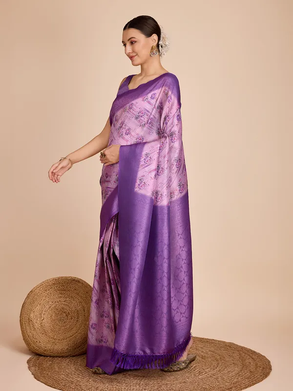Purple_Cotton_Silk_Printed_Kota_Doria_Saree_With_Unstitched_Blouse_For_Women