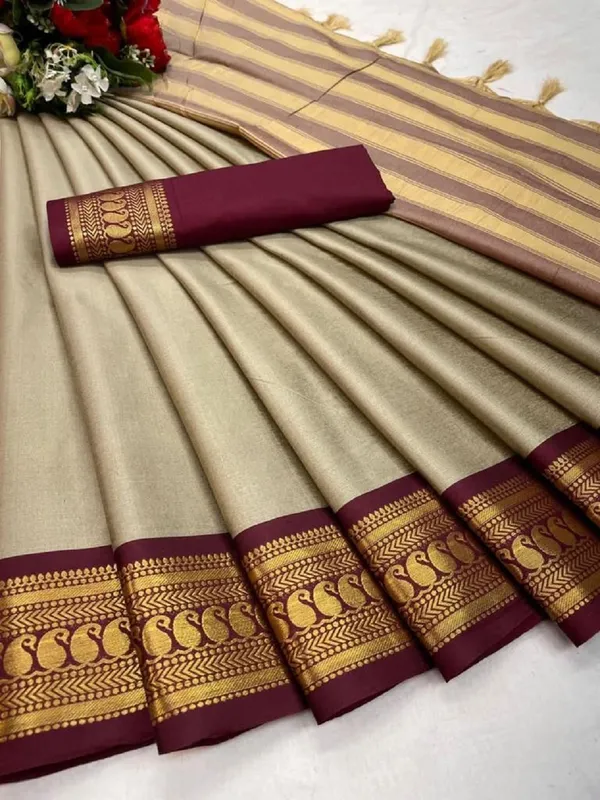 Multicolor_Cotton_Silk_Woven_Kanjivaram_Saree_With_Unstitched_Blouse_For_Women