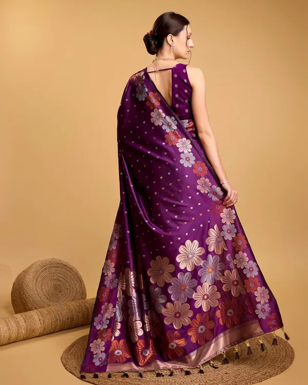 Purple_Cotton_Silk_Woven_Kanjivaram_Saree_With_Unstitched_Blouse_For_Women