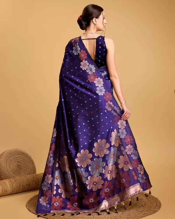 Purple_Cotton_Silk_Woven_Kanjivaram_Saree_With_Unstitched_Blouse_For_Women