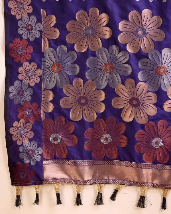 Purple_Cotton_Silk_Woven_Kanjivaram_Saree_With_Unstitched_Blouse_For_Women