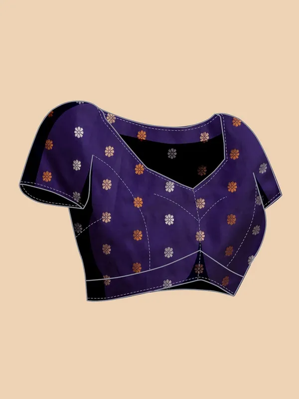 Purple_Cotton_Silk_Woven_Kanjivaram_Saree_With_Unstitched_Blouse_For_Women