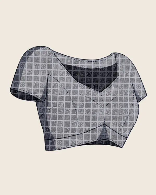 Grey_Cotton_Silk_Printed_Paithani_Saree_With_Unstitched_Blouse_For_Women
