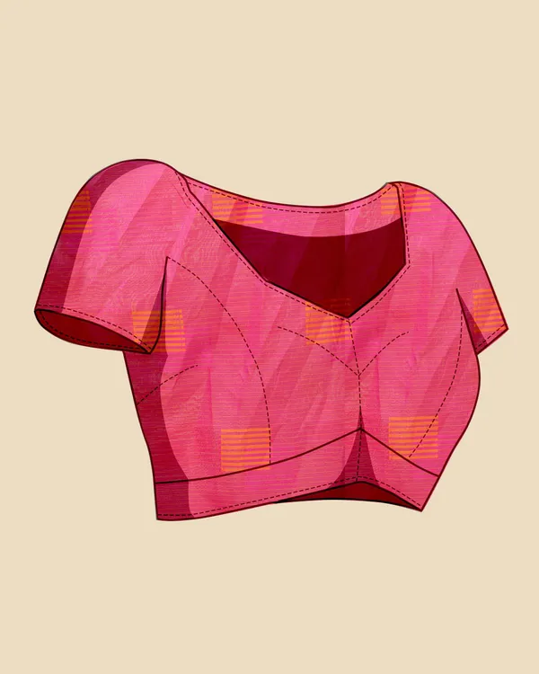Orange_Cotton_Silk_Woven_Kanjivaram_Saree_With_Unstitched_Blouse_For_Women