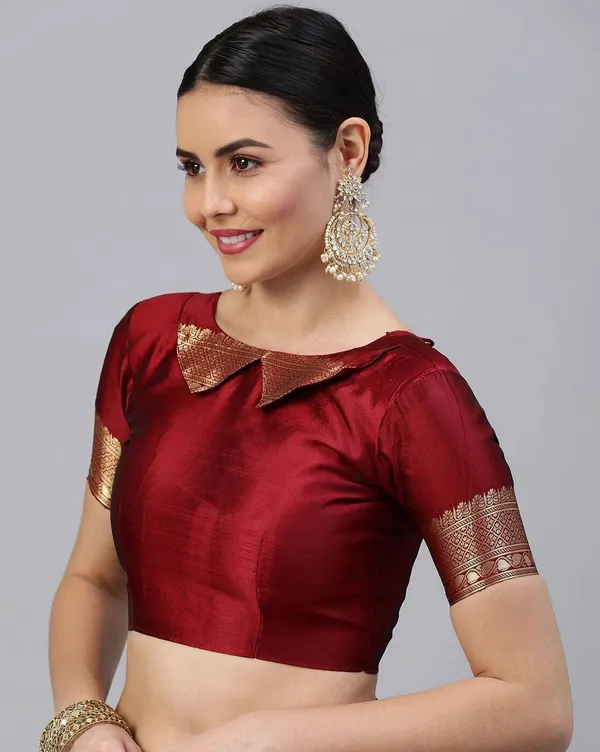 Maroon_Cotton_Silk_Woven_Banarasi_Saree_With_Unstitched_Blouse_For_Women