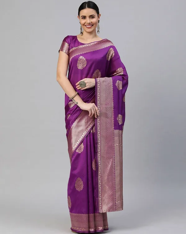 Purple_Cotton_Silk_Woven_Banarasi_Saree_With_Unstitched_Blouse_For_Women