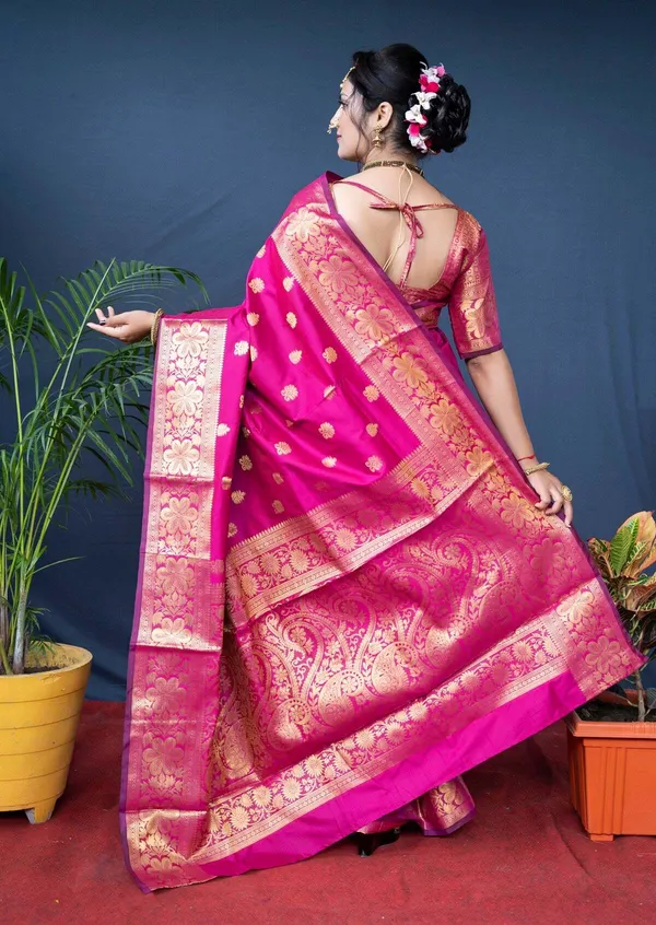 Pink_Cotton_Silk_Woven_Banarasi_Saree_With_Unstitched_Blouse_For_Women