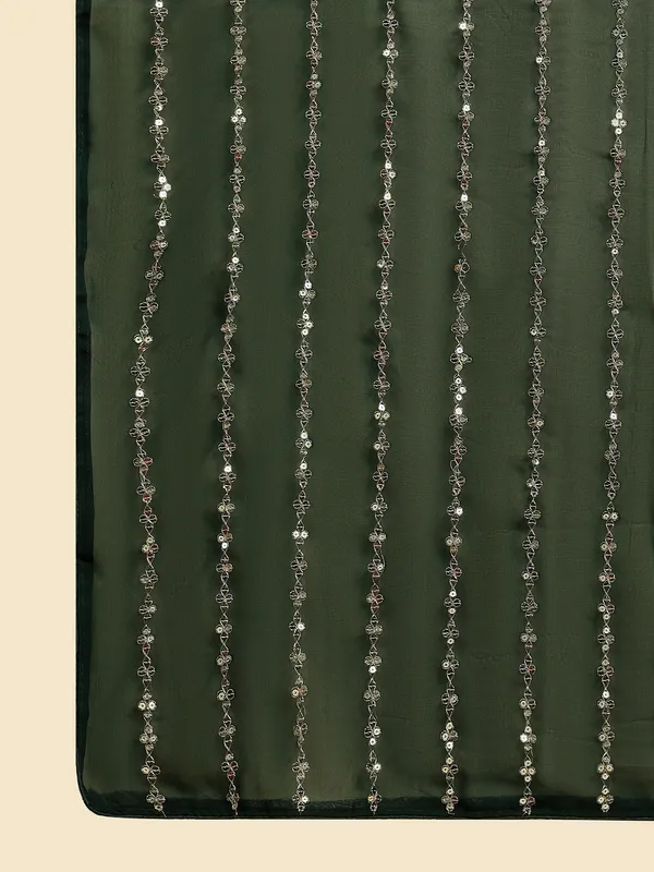 Green_Georgette_Embroidered_Kota_Doria_Saree_With_Unstitched_Blouse_For_Women
