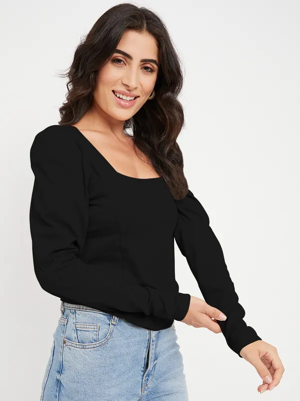 Black_Cotton_Lycra_Tops