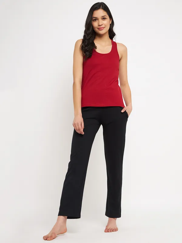 Maroon_Cotton_Lycra_Camisoles
