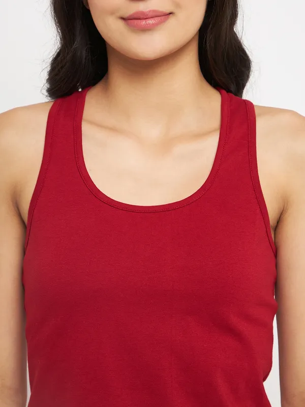 Maroon_Cotton_Lycra_Camisoles
