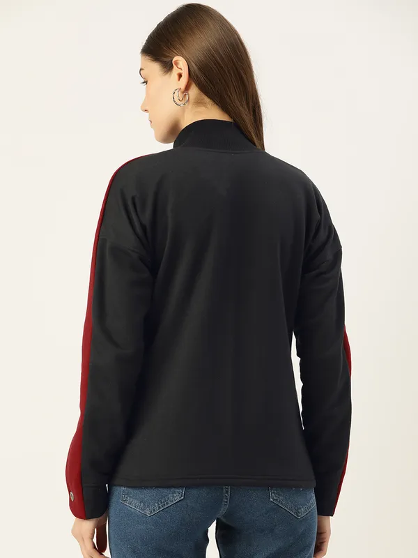BRINNS_Women_Maroon_Solid_Sweatshirt