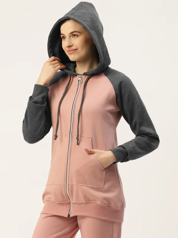 BRINNS_Women_Teal_Blue_Colourblocked_Hooded_Sweatshirt