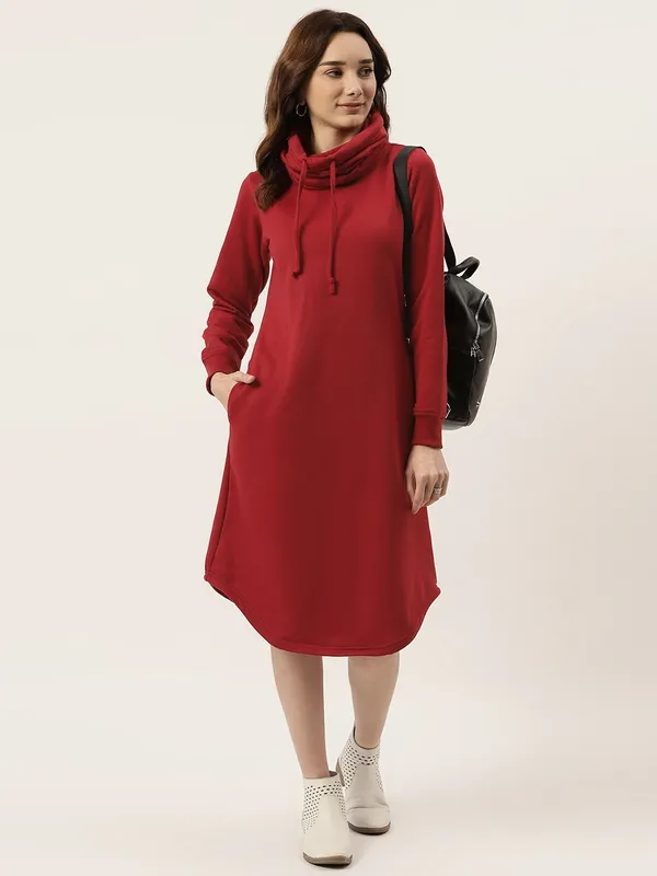 BRINNS_Plus_Size_Hooded_Cowl_Neck_Cuffed_Sleeves_Jumper_Dress