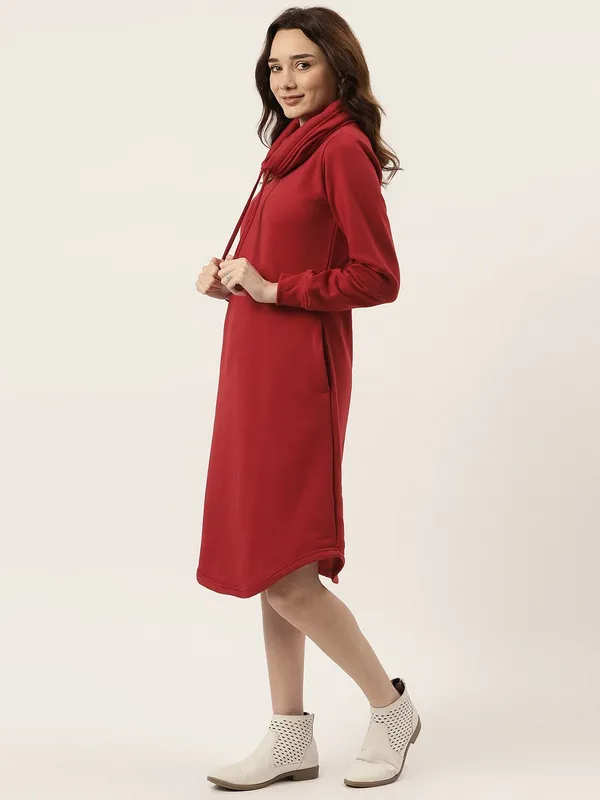 BRINNS_Plus_Size_Hooded_Cowl_Neck_Cuffed_Sleeves_Jumper_Dress