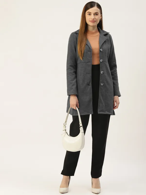 BRINNS_Women_Teal_Fleece_Longline_Princess_Coat