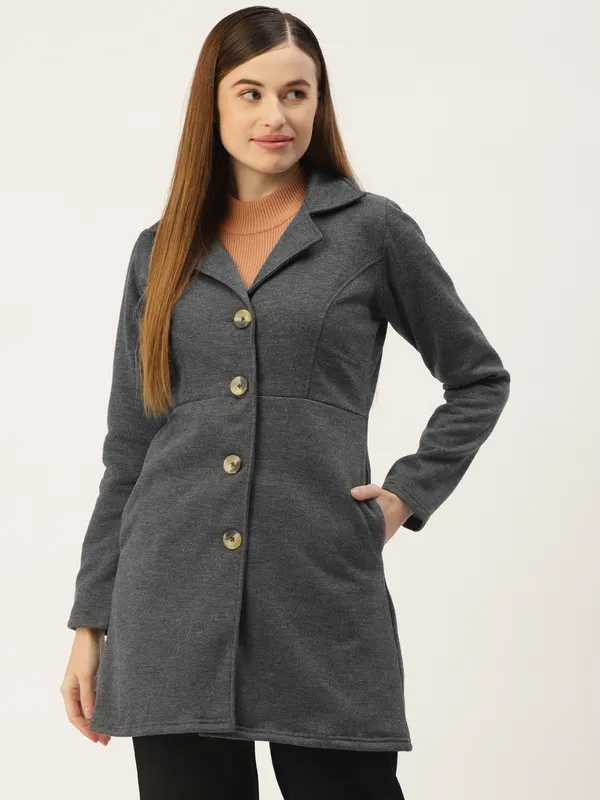 BRINNS_Women_Teal_Fleece_Longline_Princess_Coat