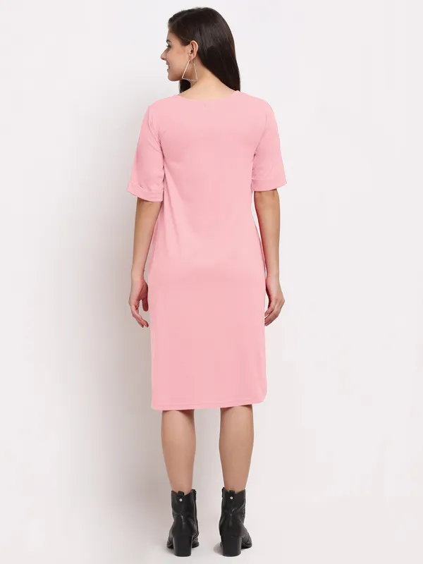 BRINNS_Purple_Solid_Pure_Cotton_A-Line_Midi_Dress